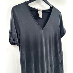 Anthropologie Dolan Left Coast Plunge Faded Black Tunic Dress Size M